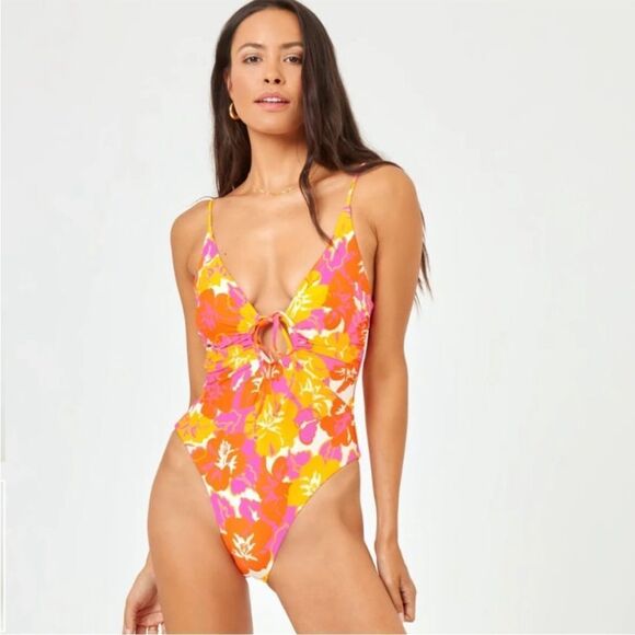 NWT L*Space Piper Keyhole One Piece in Bliss and Blossom Print M - Picture 6 of 12